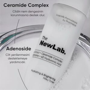 The Newlab. Aydınlatıcı Süt Tonik (Milky Toner) Pirinç Özü & Seramid Glass Skin Etkisi 150 ml (Rice Extract, Adonesine, Ceramide Complex, 4d H.acid)