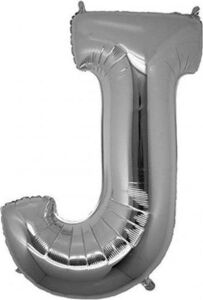 J Harfi 16 Inç Gümüş Renk Folyo Balon 36 cm (Gümüş)