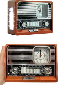Nostaljik Vintage Radyo Taşınabilir Bluetooth Bağlantılı Hoparlör Radyo