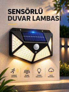 Sensörlü Güneş Enerjili Duvar Lambası