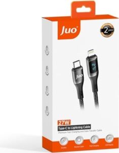 27W Dijital LED Ekranlı USB Type-C To Lightning iPad Hızlı Şarj ve Data Kablosu 1 Metre