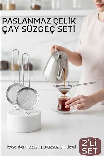 Klasik Çay Süzgeci 304 Paslanmaz Çelik 2 Adet 721306