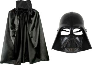 Çocuk Boy Yıldız Savaşları Star Wars Darth Vader Maskesi ve 90 cm Pelerin Seti Siyah