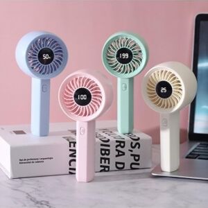 Mini,taşınabilir,şarjlı, LED Göstergeli El Fanı Beyaz ZB162B