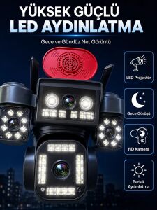 Yüksek Güçlü LED Aydınlatma ve Gece Görüş Teknolojisi ile Günün Her Saatinde Net Görüntüleme
