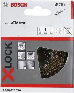 Professional 1 x Dalgalı Tencere Fırçası Clean (Metal, X-Lock, Ø 75 Mm, Tel Kalınlığı 0,3 Mm, Çap 115 Mm, Açılı Taşlama Makinesi Aksesuarı)