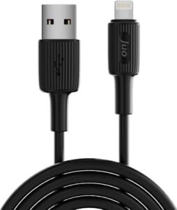 12W 2.4A Usb-A To Lightning iPad ile Uyumlu Silikon Hızlı Şarj ve Data Kablosu Siyah 2 Metre