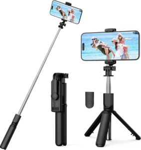Selfie Çubuğu Tripod – 3’ü 1 Arada Bluetooth Uzaktan Kumandalı Telefon Tutucu, 360° Döner Başlık, Ios & Android Uyumlu, Vlog Youtube Tiktok Video Çekimi Için Hafif Tripod Infomax