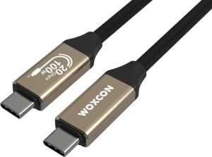 USB C Hızlı Şarj ve Görüntü Kablosu, USB 3.2 Gen2 Standart 20G Bandwith, Thunderbolt 4/3 Uyumluluk, 4K 60Hz Çözünürlüğüne Kadar Destekler, 5A 20V, 100W Şarj Gücü 2 Metre