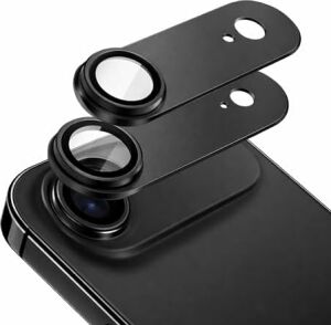 iPhone 17 Air ile Uyumlu Kamera Lens Koruyucu Cam, Hd Şeffaf Temperli Camera Lens Protector, Çizilmeye Dayanıklı Lens Cover, Metal Görünüm Çerçeveli Kamera Koruma (Siyah, iPhone 17 Air)