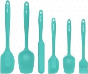 Drongo Isıya Dayanıklı Yanmaz Yapışmaz Silikon Spatula Seti 6 Parça Turkuaz