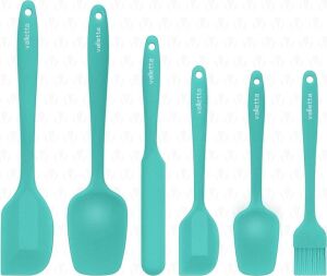 Drongo Isıya Dayanıklı Yanmaz Yapışmaz Silikon Spatula Seti 6 Parça Turkuaz
