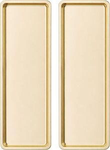 Paslanmaz Çelik, Dikdörtgen Sunum Tepsisi, Gold, 33X13 Cm, Düz, Çay, Kahve, Pasta Sunum, 2 Adet