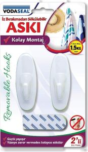 53.01.080 2'li Iz Bırakmaz Büyük Oval Askı, Beyaz