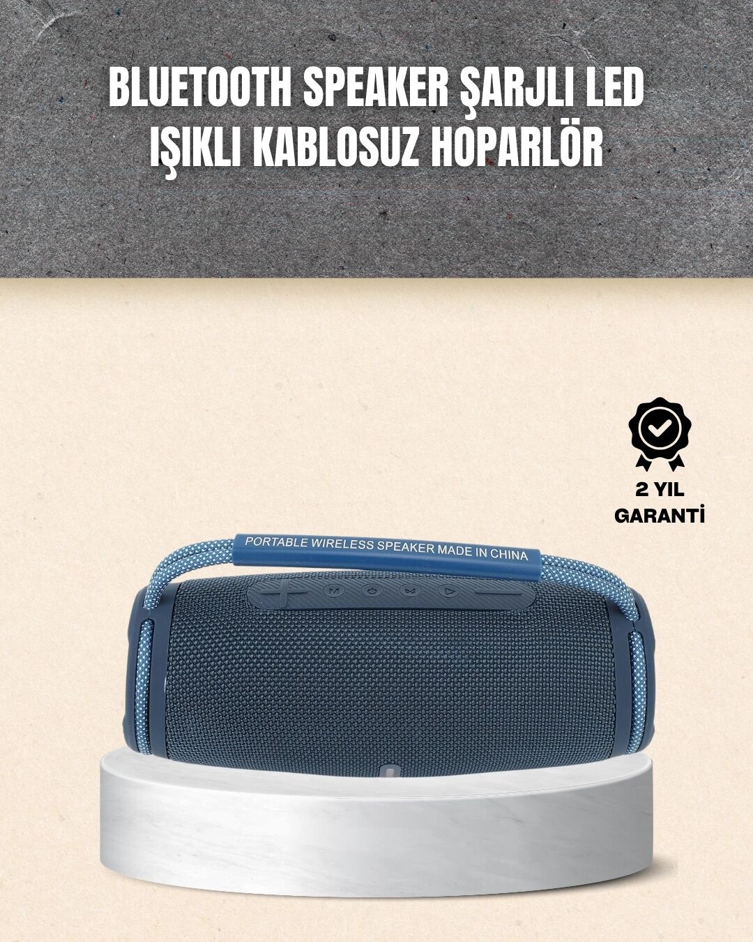 Hafif ve Dayanıklı Renkli Işıklı Taşınabilir Müzik Hoparlörü