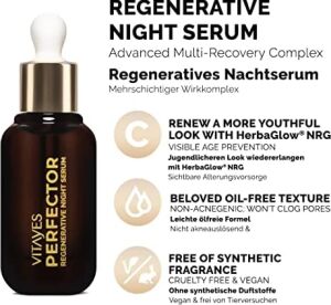 Vitayes Herbaglow Nrg ve Hiyalüronik Asit Içeren Gece Serumu, Yüz Bakımı Için Yenileyici Etki 30 ml