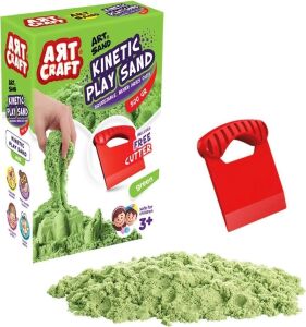 03687 , Aksesuarlı Yeşil Kinetik Oyun Kumu 500 gr