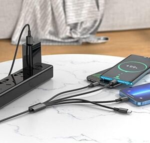 Borofone 4in1 USB Kablo Lightning + Micro + Type-C 4'ü 1 Arada Lightning/micro-Usb/usb-C Için Şarj Kablosu 1metre 2A Akım BX72 (2x Type-C+Lightning+Micro Uçlu Kablo)