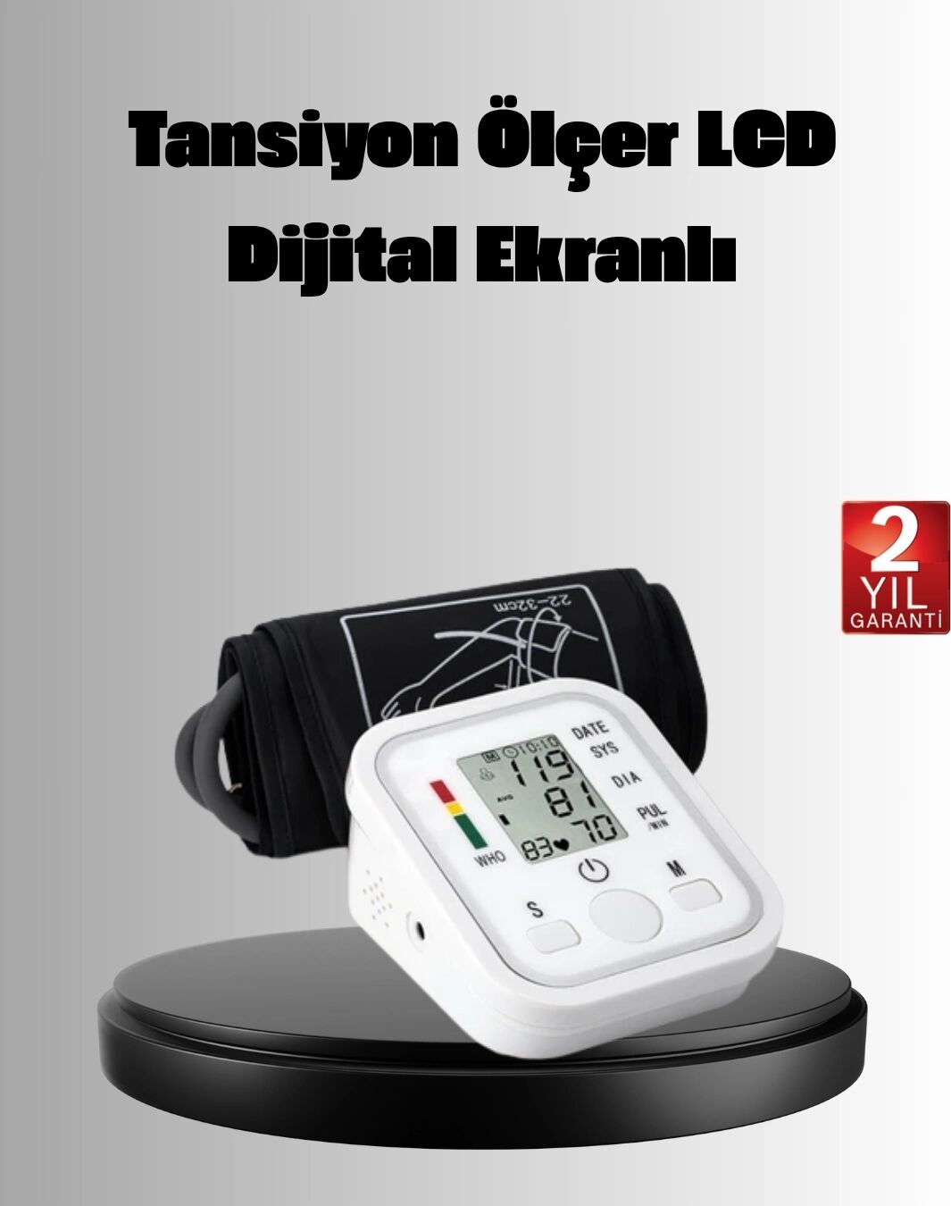 Üst Koldan Ölçüm Dijital Tansiyon Aleti – Ihb Aritmi Uyarılı ve Çift Hafızalı