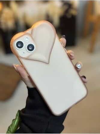 Iphone 13 ve 14 ile Uyumlu Kalp Model Şeffaf Kılıf