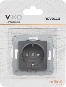 Novella Füme Toprakli Priz Çarpma Karşıtı Çocuk Korumalı Mekanizma+Düğme Kapak Çabuk Bağlanti Çarpma Karşıtı Çocuk Korumalı