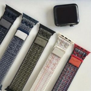 Apple Watch Uyumlu Nylon Loop Kumaş Kordon - 49MM/46MM/45MM/44MM/42MM/41MM/40MM/38MM Uyumlu - Apple Watch Se & Ultra 3/2/1 & Series 11-1