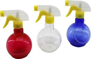 Şeffaf Tombul Boş Sprey Şişesi - 350 ml - Püskürtücü Başlık - Renkli