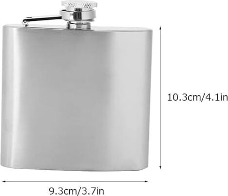 Perlotus 5 Oz 150 cc Cep Tipi Vidalı Kapak Çelik Konyak Viski Içki Matarası(Hunili)