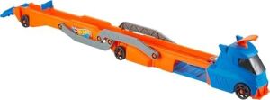 Tır - Yeni Tır - Yeni, Fırlatıcısı Olan ve 40 Cm'lik Piste Dönüşen Kamyon, 9 Oyuncak Araba Sığabilir, 1:64 Ölçekli Araç Dahildir HYT83