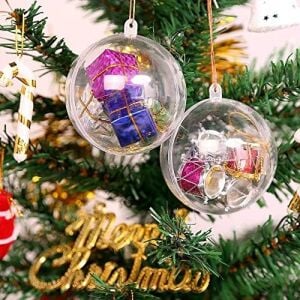20 Adet 80 mm Süs Topları Noel Dekorasyon Topları, Şeffaf Plastik Doldurulabilir Süs Topu, Noel Için Kendin Yap Şeffaf Plastik Toplar, Yeni Yıl Hediyesi, Düğün Ev Dekoru (7,8 Cm)