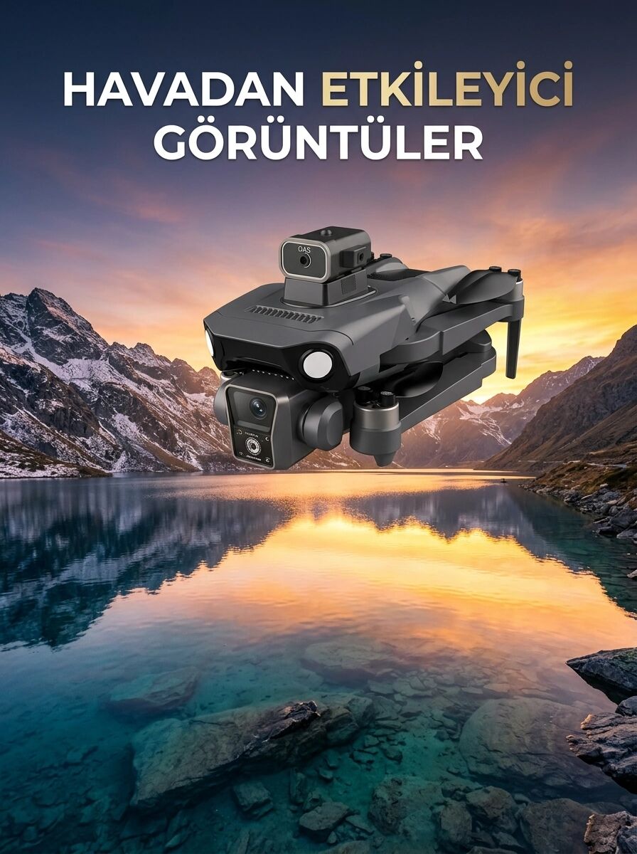 Çift Kameralı Gps Drone Geniş Açılı Havadan Görüntüleme Sistemi