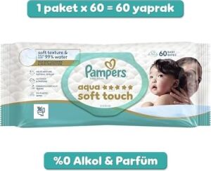 Aqua Soft Touch Bebek Islak Havlu 1 Paket 60 Yaprak