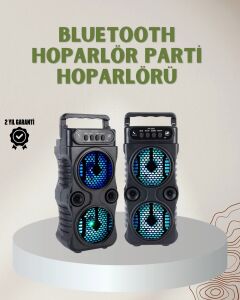 1200 Mah Şarjlı LED Işıklı Bluetooth Hoparlör – Fm Radyolu, Hafıza Kart Destekli