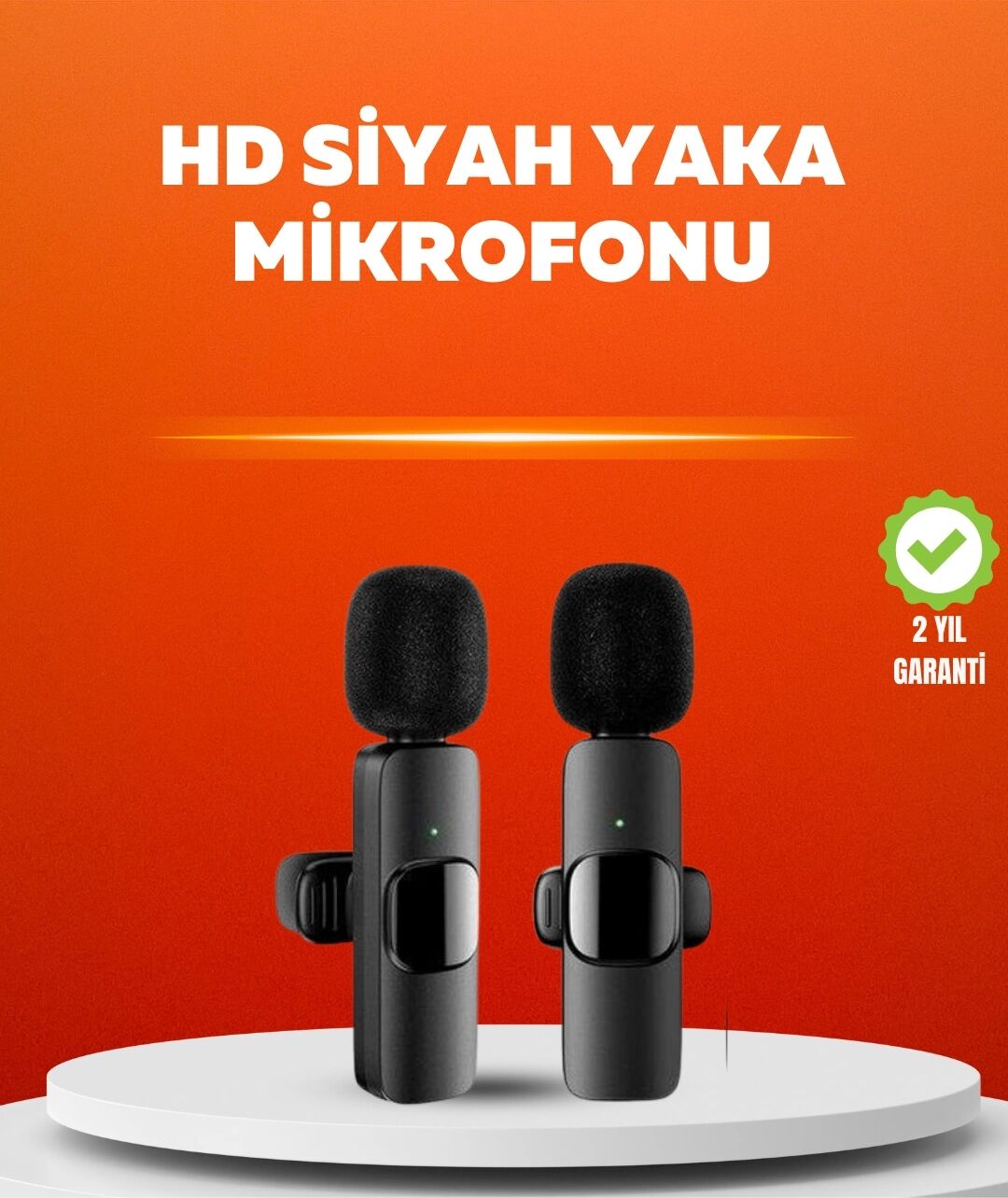 Çift Mikrofonlu Kablosuz Kayıt Seti iPhone Uyumlu Mini Mikrofon