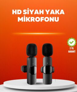 Çift Mikrofonlu Kablosuz Kayıt Seti iPhone Uyumlu Mini Mikrofon