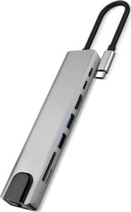 Type C Hub Çoklayıcı 8 Port USB HDMI RJ45 Kart Okuyucu