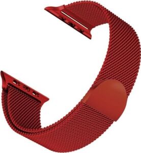 Apple Watch Series 8 41MM Için Kordon Luxe Metal Twist Koyu Kırmızı [watch Series 8 41MM ile Uyumlu Kordon - Kırmızı]