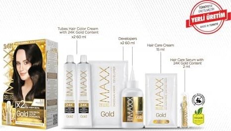 Serisi 24K Altın Parçacıklı Serum ile 1 Kutu 2 x 50 ml ve Geliştiriciler Saç Boyası (Koyu Kahve 3.0)