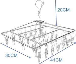 Metal Çorap Askısı 30 Mandallı Paslanmaz Çelik Iç Çamaşırı Kurutma Askılığı