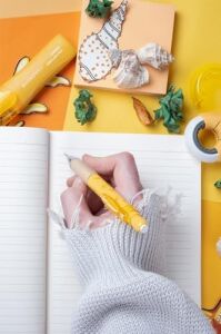 Defter Setı - Desenli Elma Hardal Sarısı Kutuda
