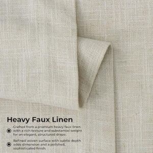 Hpd Half Price Drapes FHLCH-VET200210-108 Suni Keten Perde, 1 Panel, Krem Rengi