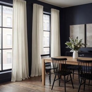 Hpd Half Price Drapes FHLCH-VET200210-108 Suni Keten Perde, 1 Panel, Krem Rengi