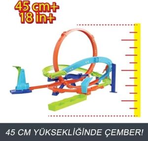 Bumerang Çemberli Yarış Pisti Bumerang Çemberli Yarış Pisti, 1:64 Ölçekli Oyuncak Araba, Kolayca Saklanabilir HTK16