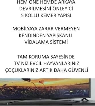 Usin Öne ve Arkaya Devrilmesini Önleyen Mobilyaya Yapışkanlı LCD Tv Askısı Kedi Köpek Çoçuk Bebek Deprem Koruma Güvenlik Kemeri Ahtapot Tip