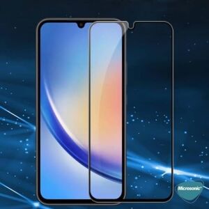 Galaxy M15 Tam Kaplayan Temperli Cam Ekran Koruyucu Siyah