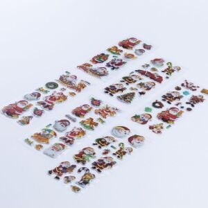 6 Adet Noel Babalı Kabartmalı Yılbaşı Sticker Seti Karışık