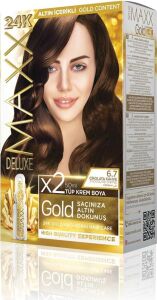 Serisi 24K Altın Parçacıklı Serum ile 1 Kutu 2 x 50 ml ve Geliştiriciler Saç Boyası (Çikolata Kahve 6.7)