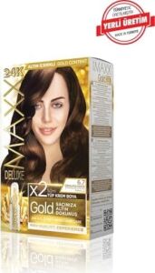 Serisi 24K Altın Parçacıklı Serum ile 1 Kutu 2 x 50 ml ve Geliştiriciler Saç Boyası (Çikolata Kahve 6.7)