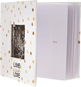 Photo Albums EV-246/L Golden Dots Live Laugh Love 200 Pkt 4x6 Photo Album Fotoalbum Papier Pocket