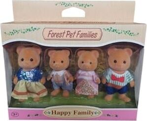 Toyimoyi Happy Family Ayı Ailesi 4'lü Figür Seti Rol Yapma Oyuncağı Renkli 5-8 cm
